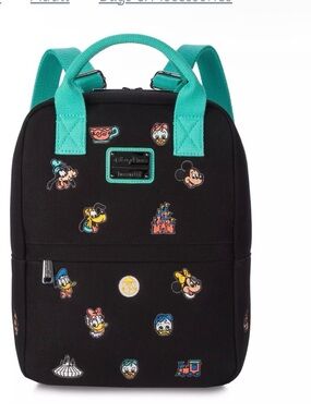 Loungefly Disney Parks Mickey Mouse & Friends Castle Embroidered Canvas Backpack